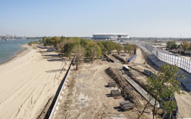  2018 FIFA Dünya Cup.New sta için yeni bir plaj inşaatı