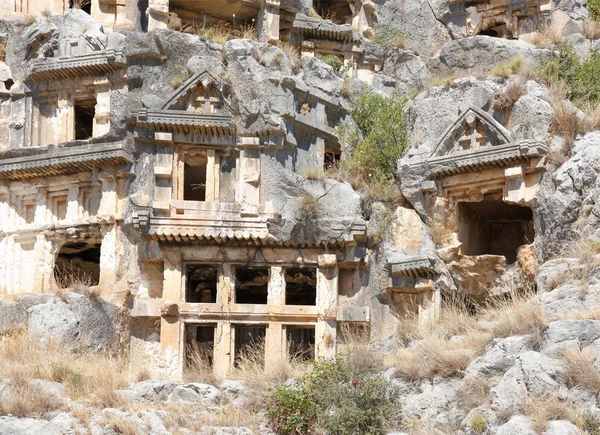 Myra was een oude Griekse stad in Lycia.The graf uitgehouwen in t — Stockfoto