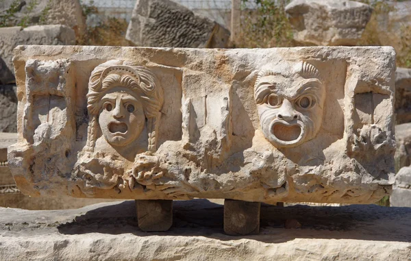  Tiyatro maskeleri Myra, kabartma heykel dondurma Roma t