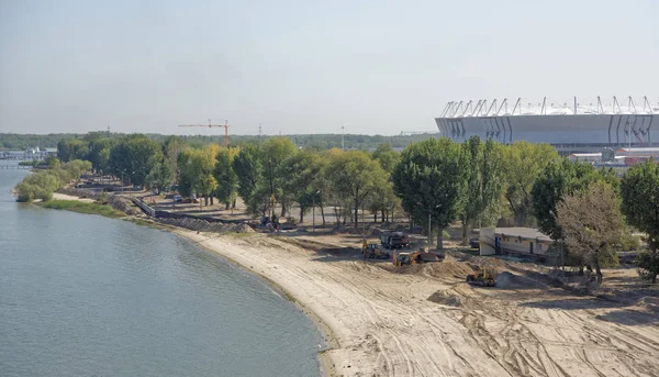 Bouw van een nieuwe beach voor de 2018 Fifa World Cup.New sta — Stockfoto