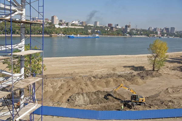Construction of a new beach for the 2018 FIFA World Cup — Stock Photo, Image