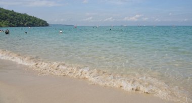  Sai Kaew Beach Sattahip-askeri Beach.People güneşlenmek ve yüzmek