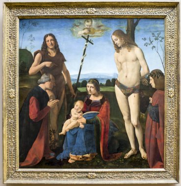 Meryem ve çocuk St John the Baptist ve St. Sebastian ile