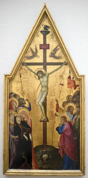 Tillskrivas Lippo Memmi.The korsfästelse. Omkring 1340. Louvren — Stockfoto