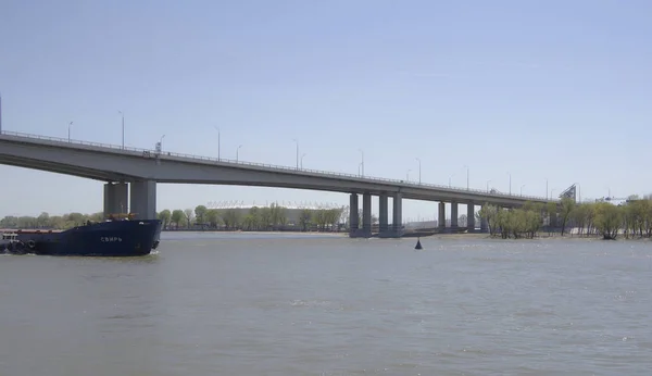 View of the stadium and the bridge, built for the World Cup 2018 — Stock Photo, Image