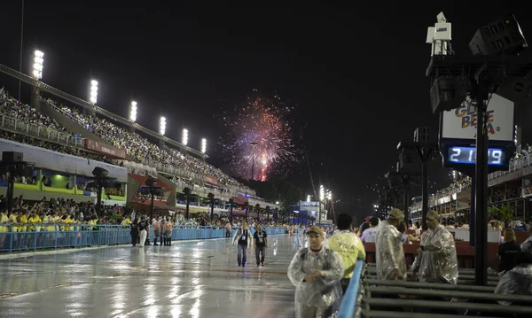Rio Janeiro Brasil February 2020 Fireworks Honor Opening Carnival Champions — Stock Photo, Image