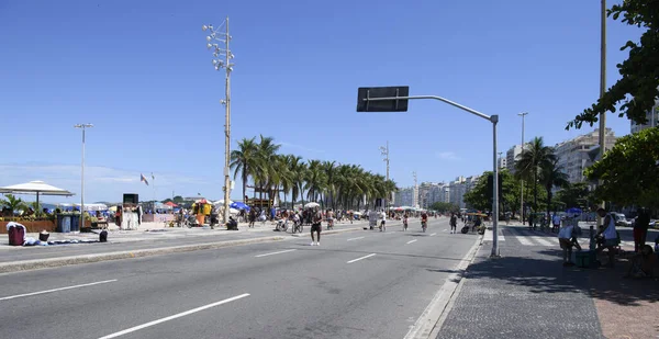 Rio Janeiro Brasil Febrero 2020 Avenida Atlántica Gente Hacer Actividades — Foto de Stock