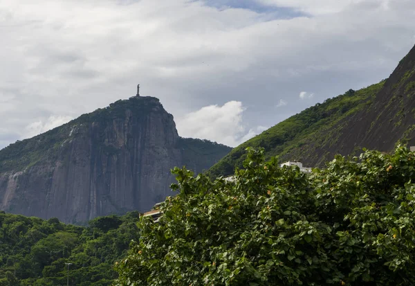 Rio Janeiro Brasil Února 2020 Pohled Sochu Krista Vykupitele Laguny — Stock fotografie