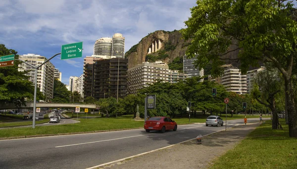 Rio Janeiro Brasil Лютого 2020 Rodrigo Freitas Lagoon Авеню Епітасіо — стокове фото