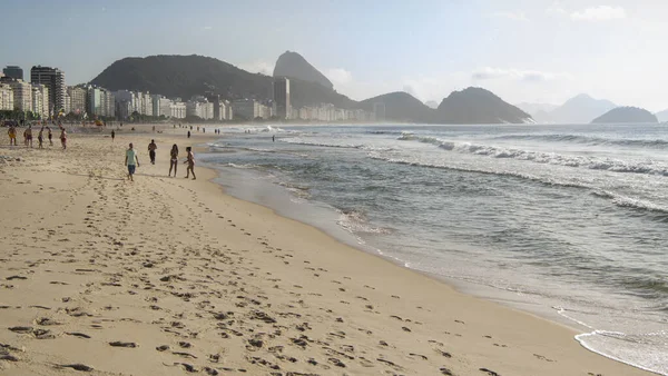 Rio Janeiro Brasil March 2020 Citizens Swim Sunbathe Beach Copacabana — Stock Photo, Image