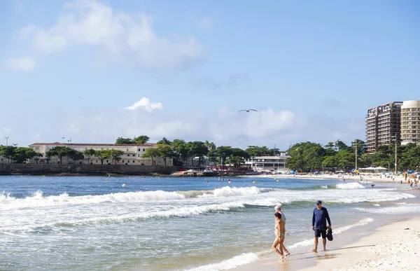 Rio Janeiro Brasilien März 2020 Bürger Schwimmen Und Sonnen Sich — Stockfoto