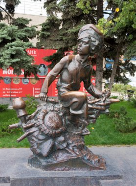   Rostov-on-Don, Rusya-Temmuz 06.2014: Şehir gezinti alanında heykel 