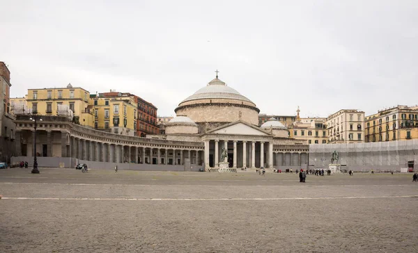 Naples Italy April Tourists Visiting Basilica San Francesco Paolo April — Stock Photo, Image