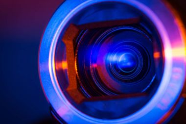 video kamera lens yakın çekim