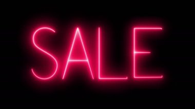 İndirim çerçevesinde mavi ve kırmızı çiçekli neon yazıtlar.