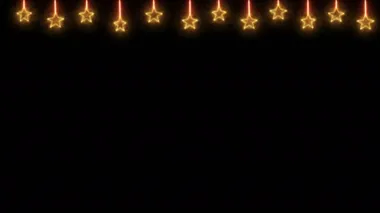Neon Noel ve Yeni Yıl çelengi altın parıldayan yıldızlar