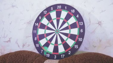 Aile koronavirüsü önlemek için karantinaya alındı, evde boş vakitlerinde dart oynuyorlar.