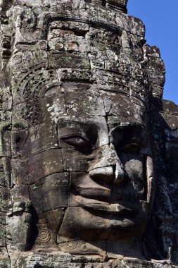 Görünümünde gezinirseniz Bayon Tapınağı Angkor Wat, Kamboçya'da karmaşık. Bu