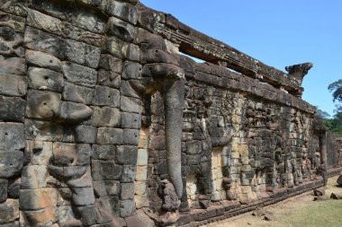 Angkor Wat karmaşık Sie etrafındaki duvar üzerinde fil kabartma