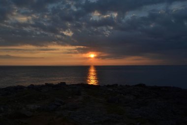 Günbatımı Bali, Endonezya. Onun na için ünlü Cennet Adası