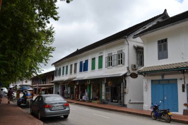 Görünümü ve etkinlik Luang Prabang, Laos etrafında. Bir Unesco olduğunu 