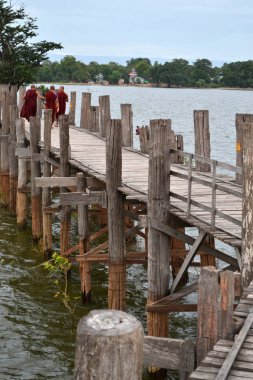 People's etkinlik U olmak Köprüsü'nde Mandalay, Myanmar çevresinde.