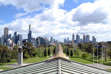 Melbourne şehir ve onun manzarası bakarak