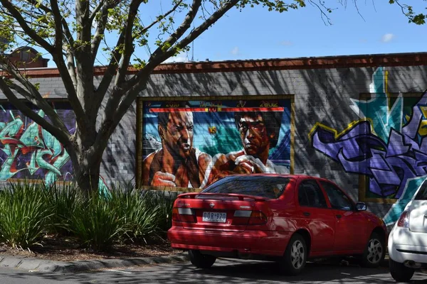 Graffiti y murales en Melbourne, Victoria - Australia — Foto de Stock