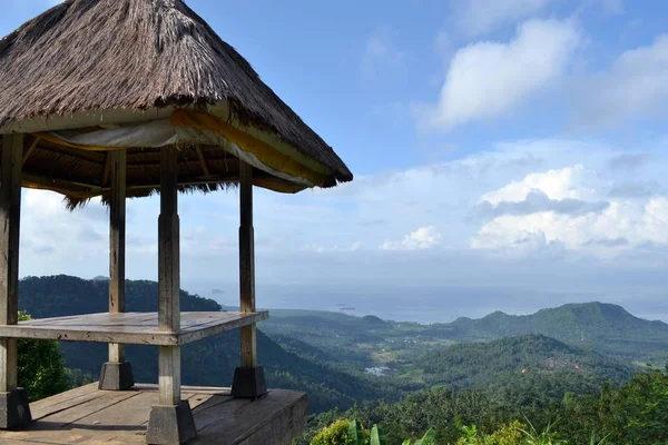 Egy kunyhóban, és csodás kilátás (venni Bukit P Karangasem — Stock Fotó