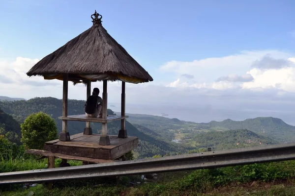 Egy kunyhóban, és csodás kilátás (venni Bukit P Karangasem — Stock Fotó