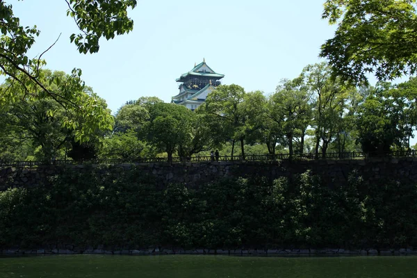 Osaka Kalesi, Japonya izlerken Çift — Stok fotoğraf