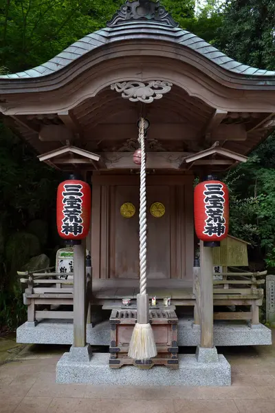 O santuário japonês de madeira. Pic foi tirada em agosto de 2017 — Fotografia de Stock
