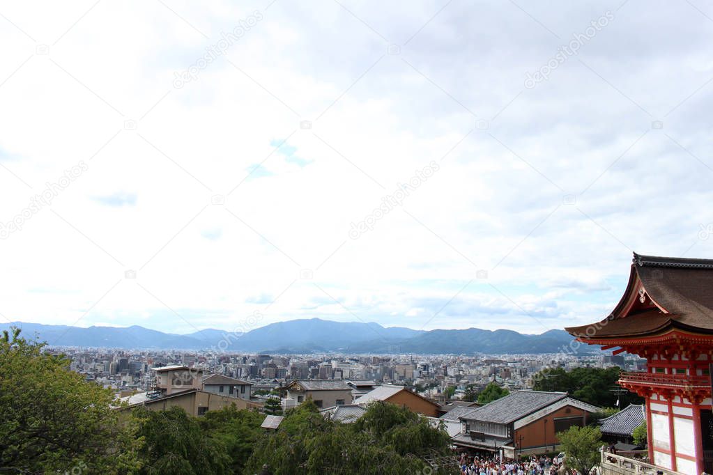 The view of Kyoto city from Kiyomizu-dera Temple