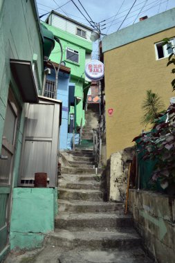 Busan, Kore renkli bir köyde. PIC Ağustos 2017 yılında çekildi