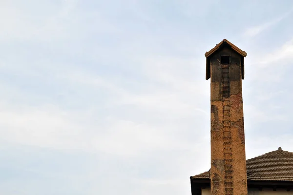 A chimney around Russian street in Dalian city, China. Pic was t — Stock Photo, Image