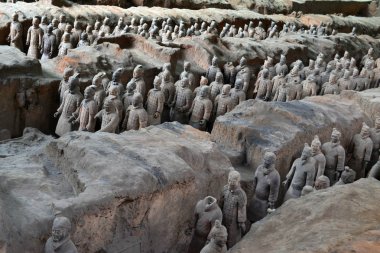 Xi'An, Çin'Terracotta savaşçıları daha yakın yürüme mesafesindedir. Bir t.