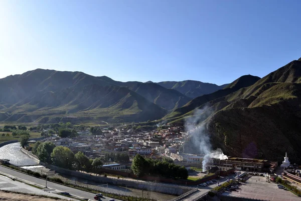 The lookout view of Xiahe or Labrang in Amdo Tibet