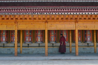 Xiahe, yok Tibet, Çin Labrang çevresinde yaşam. Hacılar ar