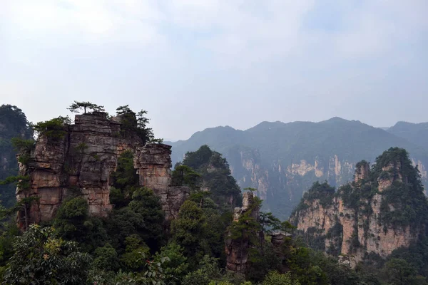 Mirador vista mientras caminaba por el área escénica de Wulingyuan. ¿Qué? — Foto de Stock