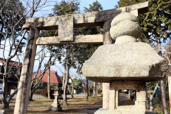 Translation: "The Shinto Shrine, Naganohachimangu" in Yamaguchi, — Stock Photo, Image