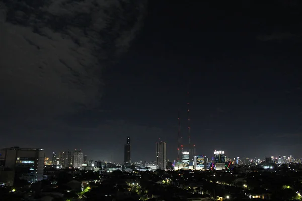 Skyline w Dżakarcie, podjęte w stycznia 2018 r. — Zdjęcie stockowe