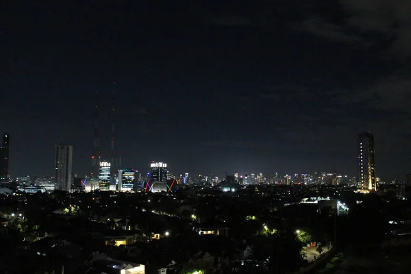 De Skyline van Jakarta, genomen in januari 2018 — Stockfoto