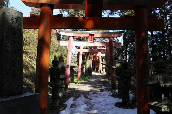 Překlad: shrine a okolí"Onechi" na Mt. Onechi v Iizuka, Fuk — Stock fotografie