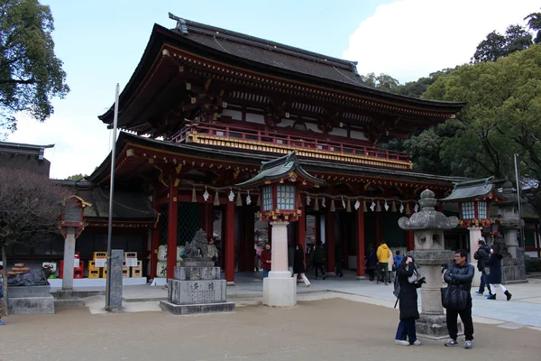 Indiscutivelmente o templo mais famoso de Fukuoka, Japão. Dazaifu Tenma — Fotografia de Stock