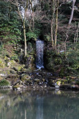 The waterfall around Kenrokuen, one of three most beautiful gard clipart