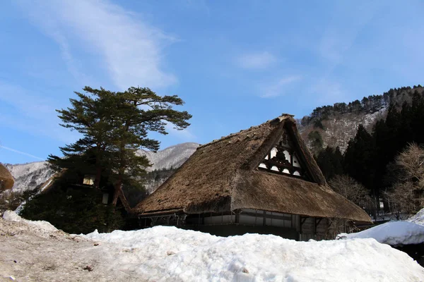 A Világörökség, Shirakawa-go télen Japánban — Stock Fotó