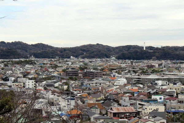 Vertaling: Zoek weergave van Kamakura stad, van Hase-dera of Ha — Stockfoto