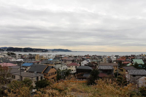 Vyn lookout Kamakura City, från Hase-dera Temple — Stockfoto