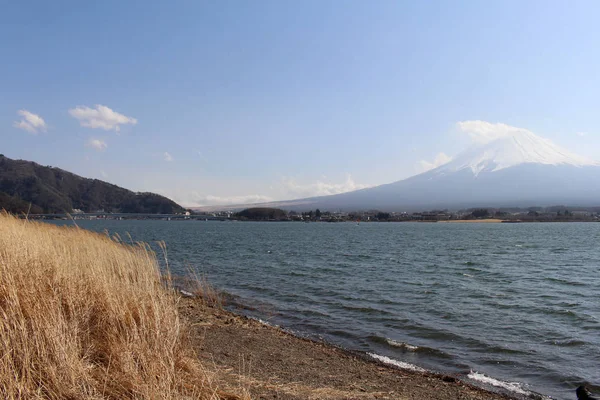 Monte Fuji visto desde el lago Kawaguchi — Foto de Stock