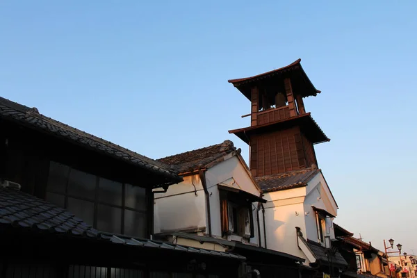 Історичного Старого міста Kawagoe і її знакових вежі — стокове фото